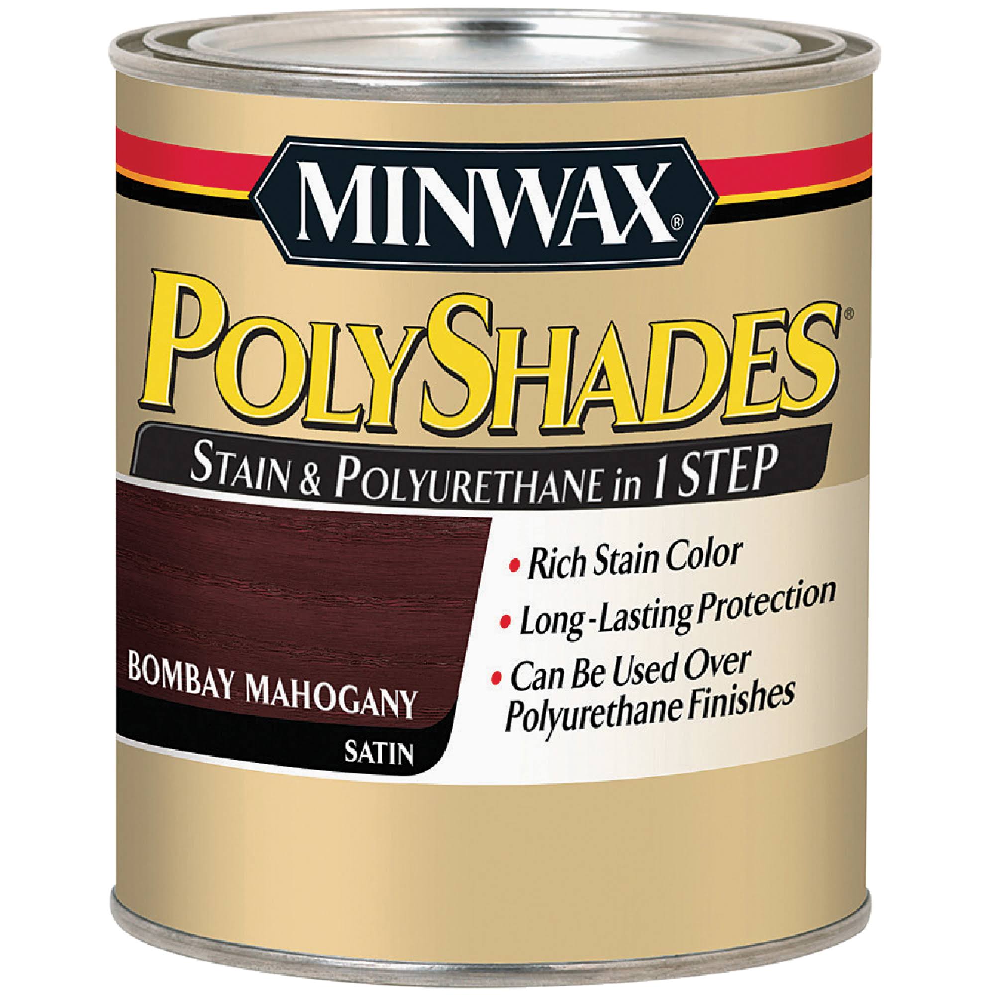 Minwax PolyShades 1-Step Stain and Polyurethane, Bombay Mahogany Satin- 8 oz can