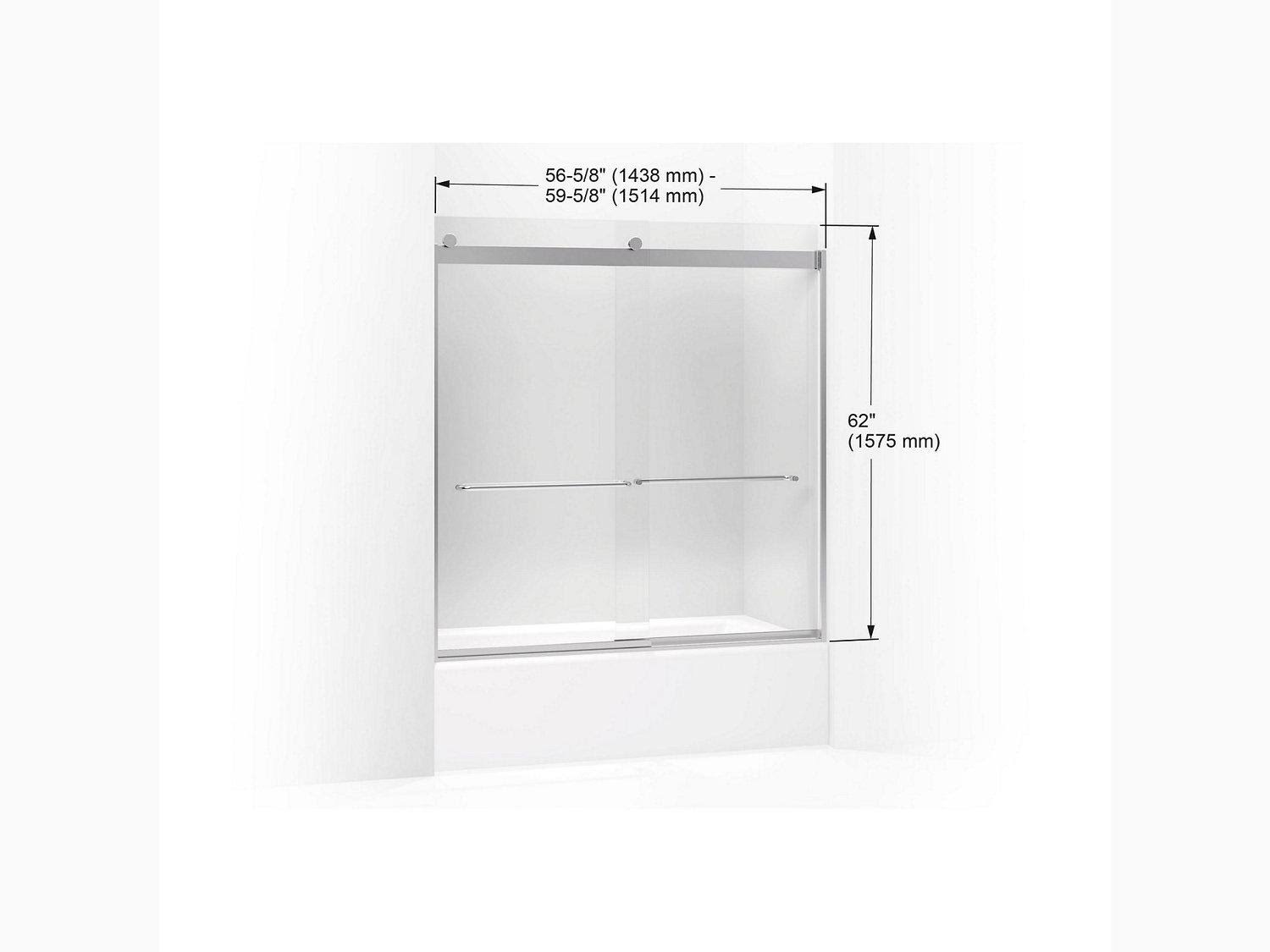 Kohler K-706004-L Levity Sliding Bath Door, 62