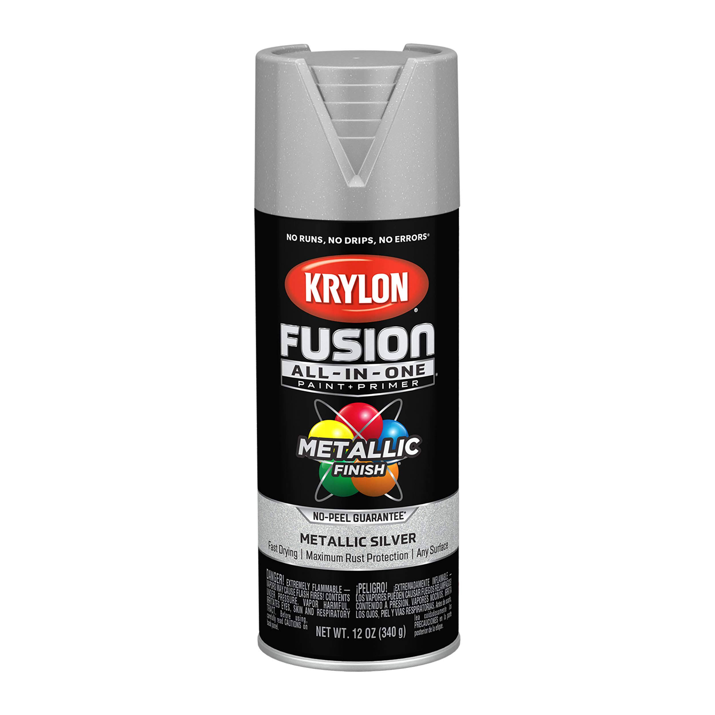Krylon Fusion All-in-One Spray Paint Metallic, Silver, 12 oz.