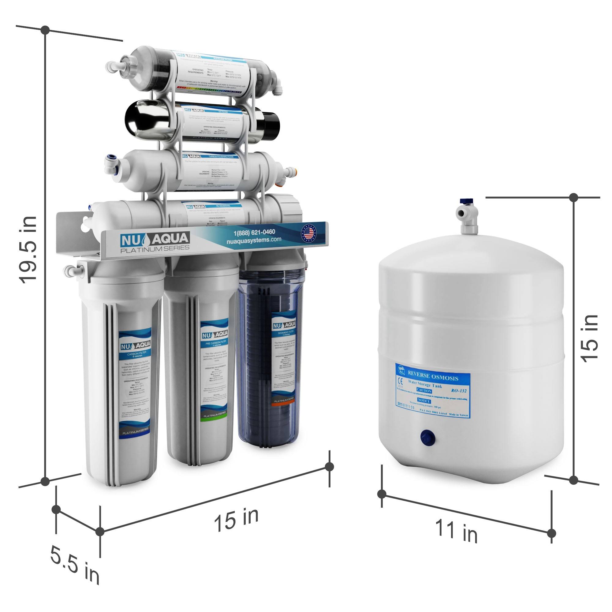 Nu Aqua Platinum Series 7 Stage Alkaline and UV Ultraviolet 100gpd RO System