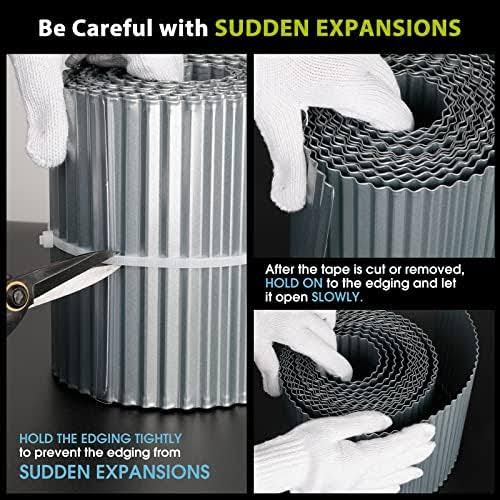 Worth Garden 20 ft. x 6 in. Galvanized Steel Landscape Lawn Corrugated Edging, Silver