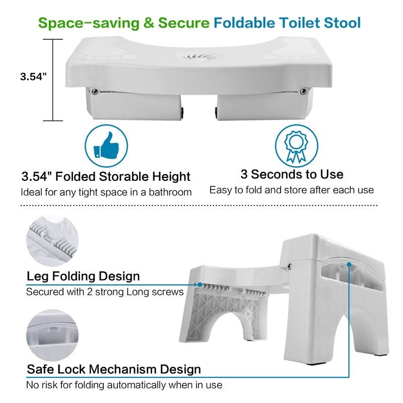 Auoace Foldable Toilet Potty Stool for Adults, 7