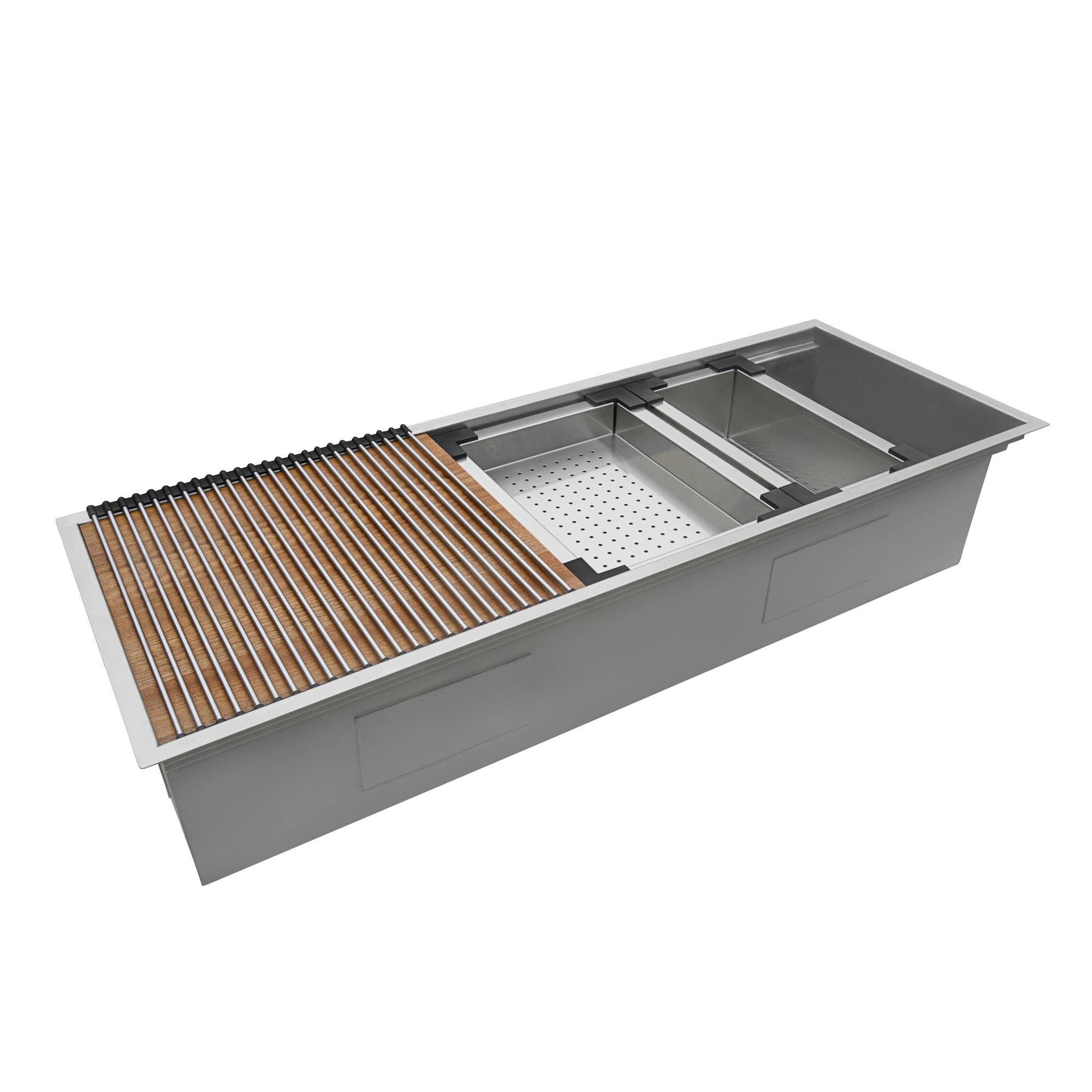 Ruvati 45-Inch Workstation Ledge Kitchen Sink Undermount 16 Gauge Stainless Steel- RVH8333