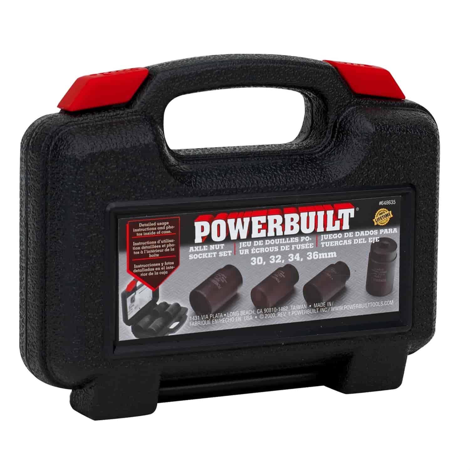 Powerbuilt 4 Piece Axle Nut Socket Set- 648635