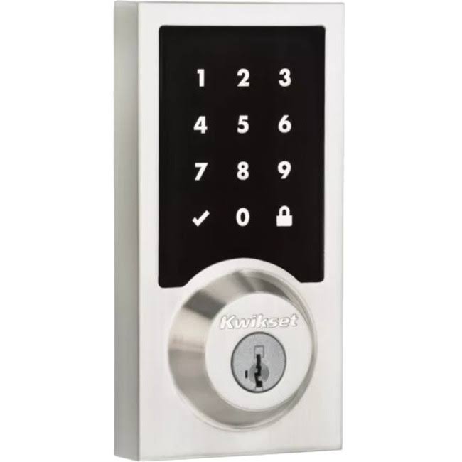 Kwikset 99160-018 SmartCode 916 Contemporary Z-Wave Plus Touchscreen Electronic Deadbolt Polished Chrome