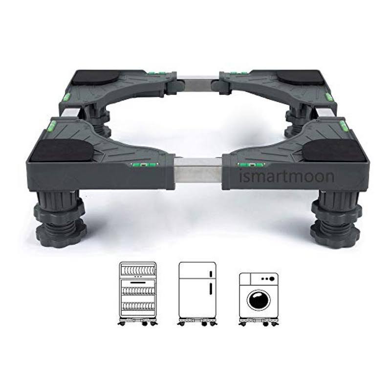 Ismartmoon Universal Mobile Base Fridge Stand with 4 Strong Feet Multi-functional Adjustable Base for Adjustable Dryer Washing Machine and Refrigerato