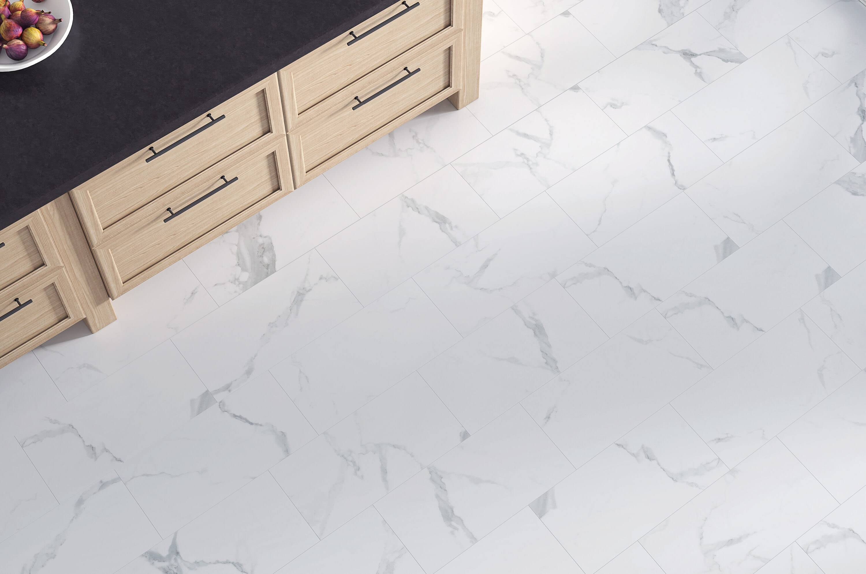 STAINMASTER Glacier Calacatta Marble 12-in x 24-in Waterproof Interlocking Luxury Flooring (19.79-sq ft) in White | LSS1440SM