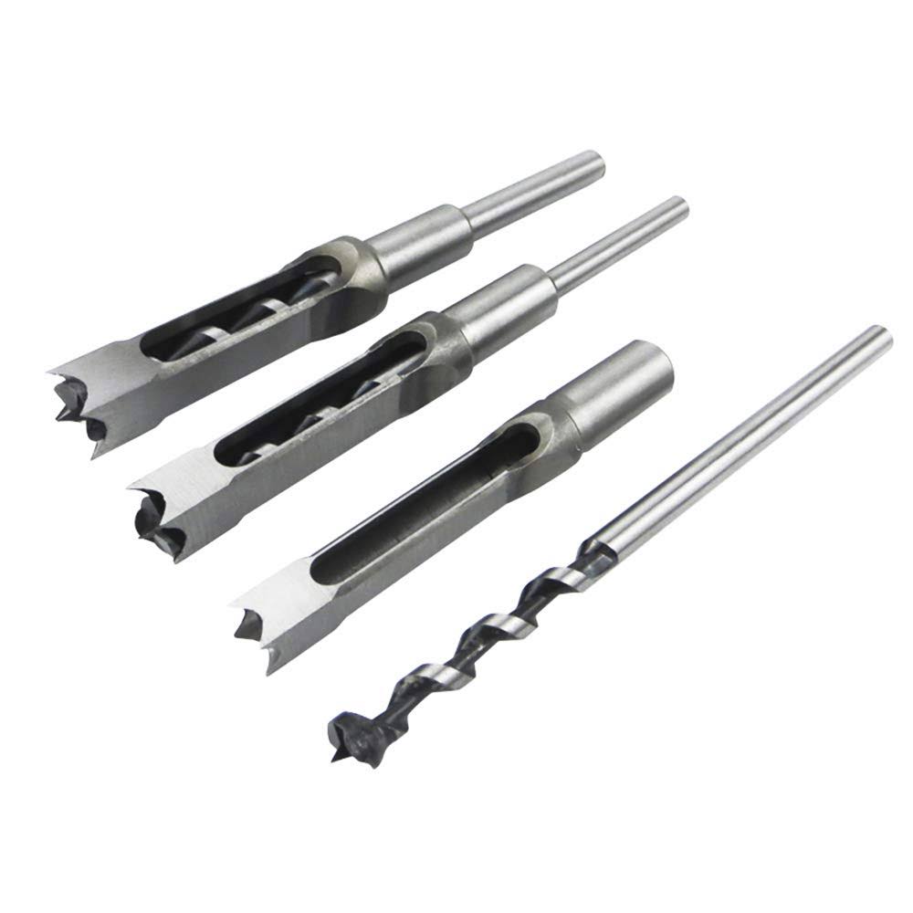 CDIYTOOL Woodworking Square Hole Drill Bits Wood Mortising Chisel Set Wood Square Hole Mortising Chisel Drill Bits for Mortising Machines and Drill PR