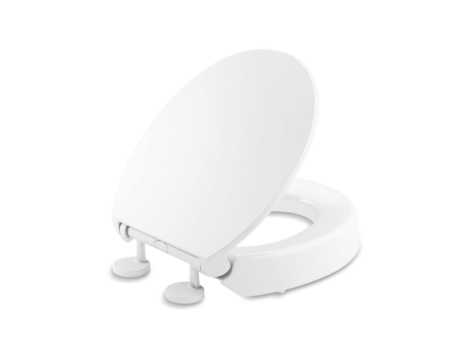 Kohler K-25876-0 Hyten Elevated Quiet-Close Round-Front Toilet Seat- White