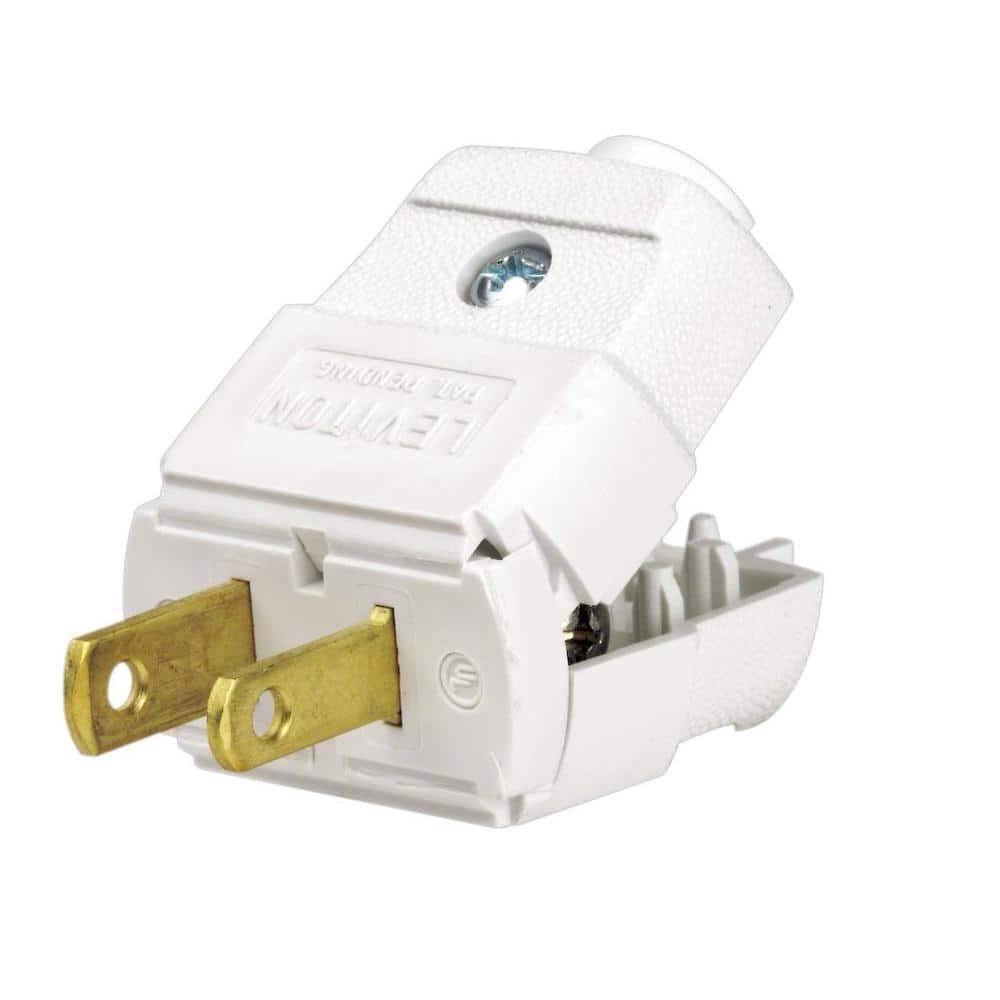 Leviton 15 Amp 125-Volt 2-Pole 2-Wire Polarized Plug, White