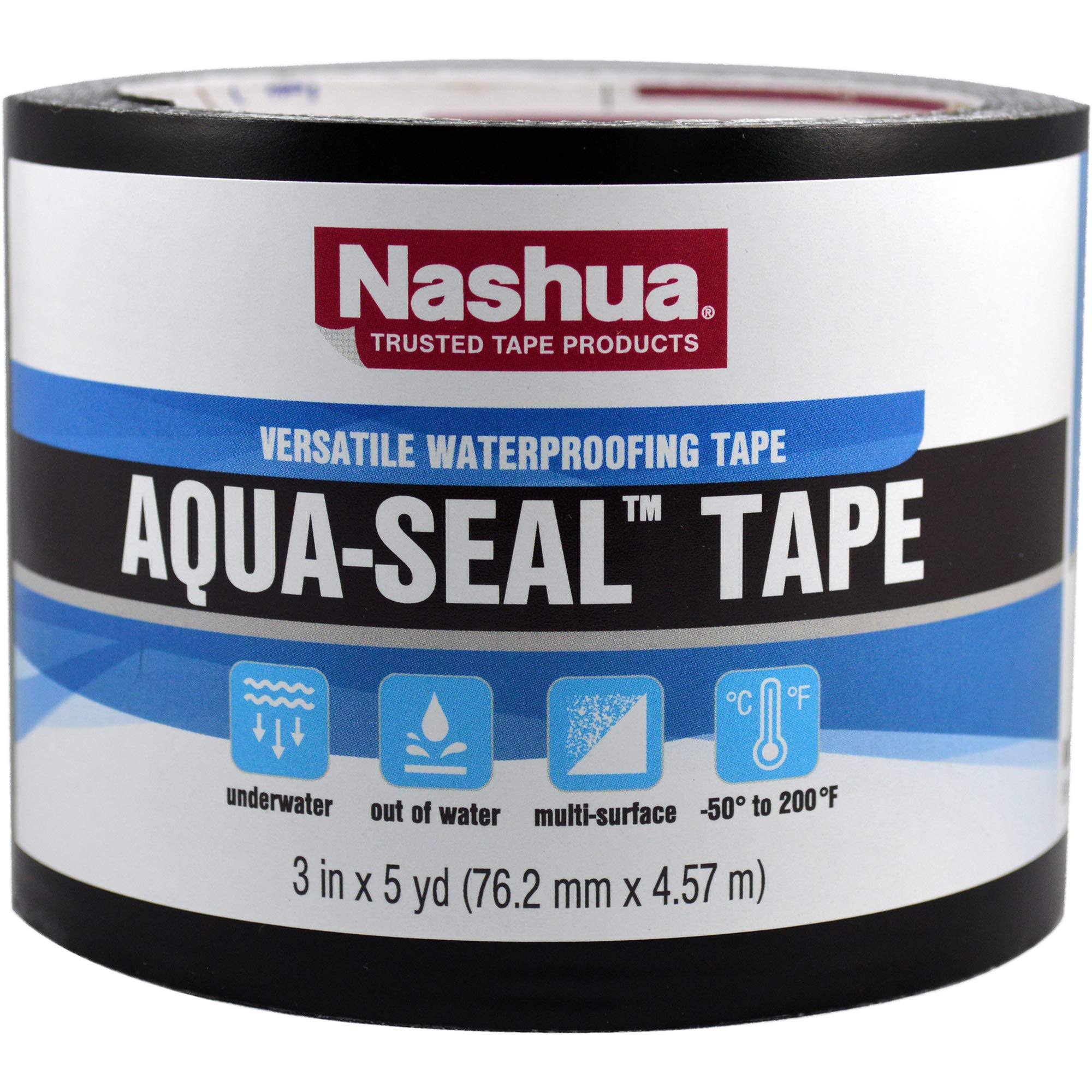 Nashua Tape 3 in. x 5 yds. Aqua-Seal Tape in Black 1529844