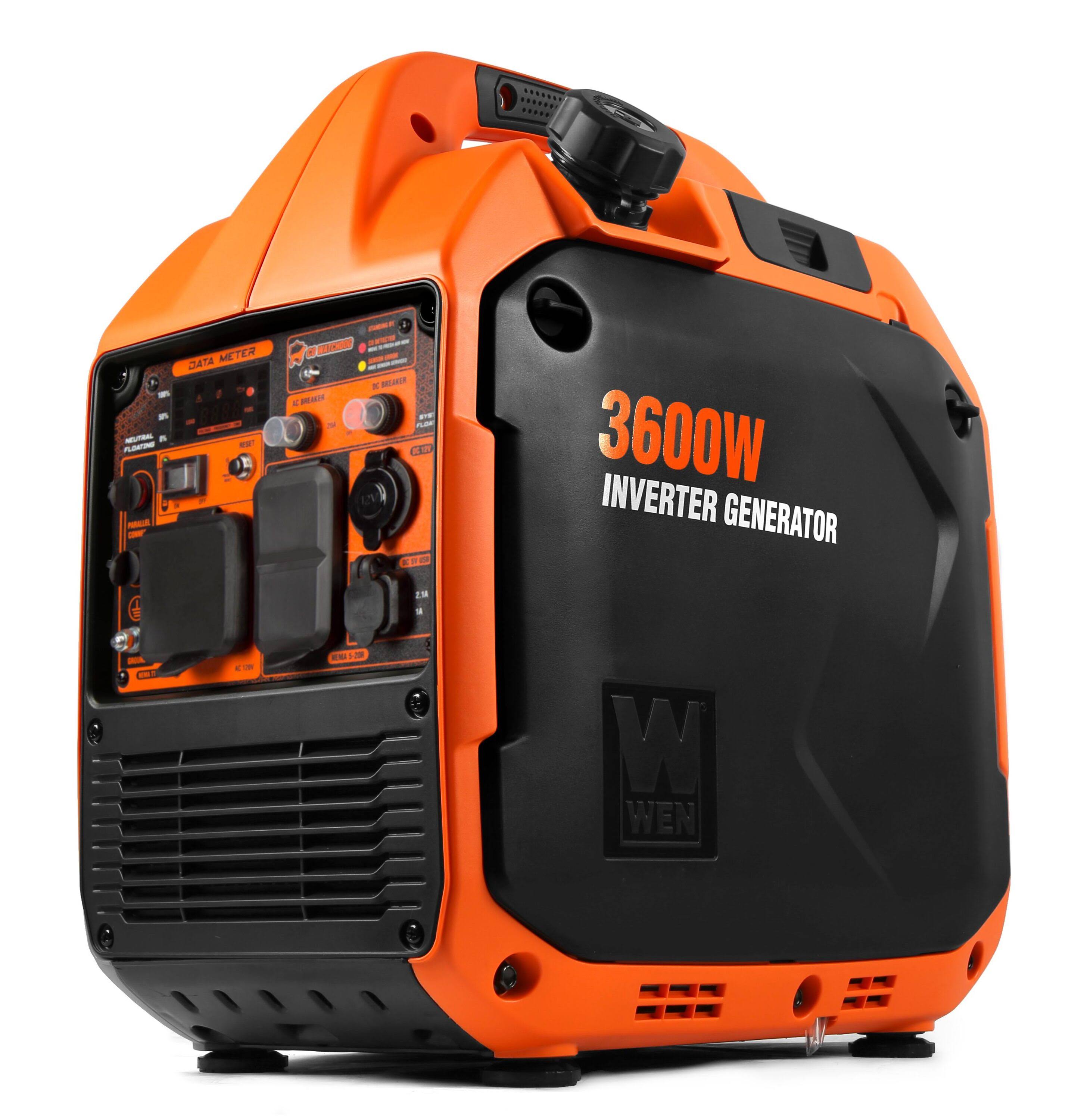 WEN 56360iX Quiet and Lightweight 3600-Watt RV-Ready Portable Inverter Generator with Fuel Shut Off and Co Watchdog