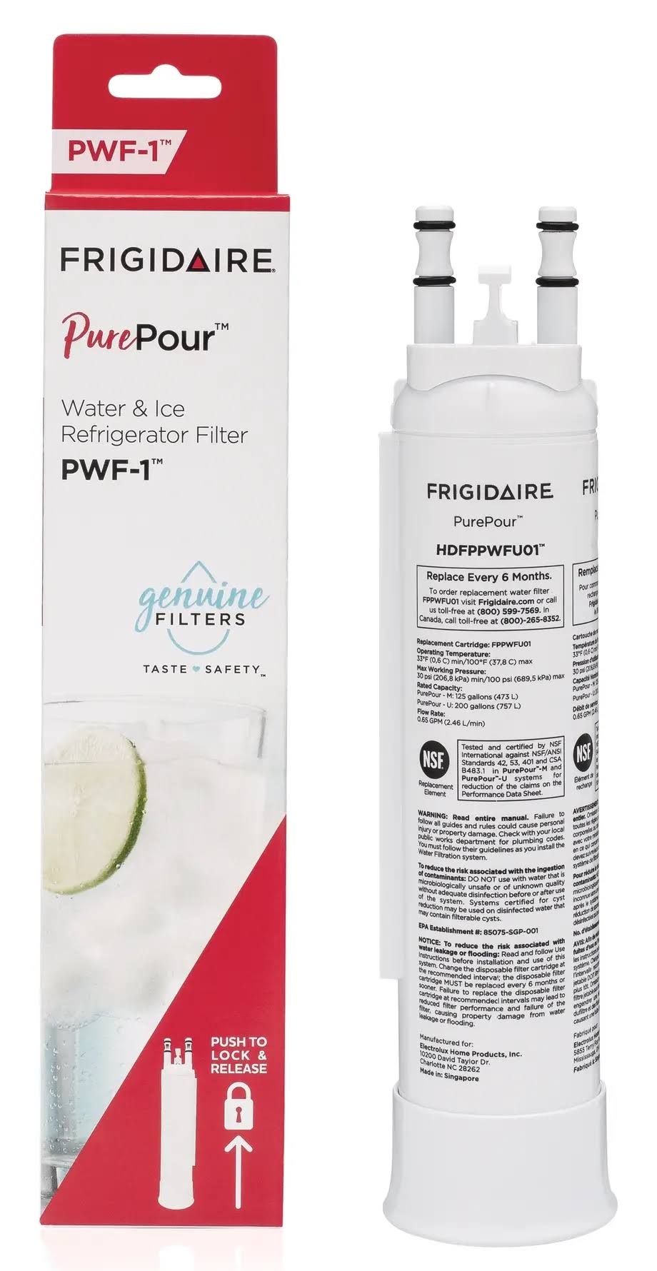 Frigidaire FPPWFU01 Purepour Water and Ice Refrigerator Filter PWF-1