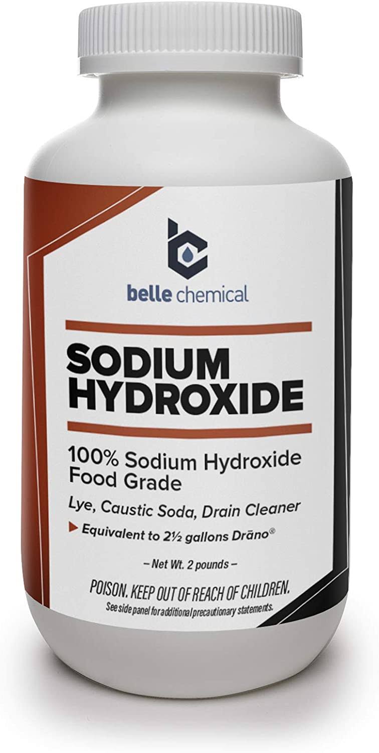 Sodium Hydroxide- Pure- Food Grade (Caustic Soda, Lye) (2 Pound jar)
