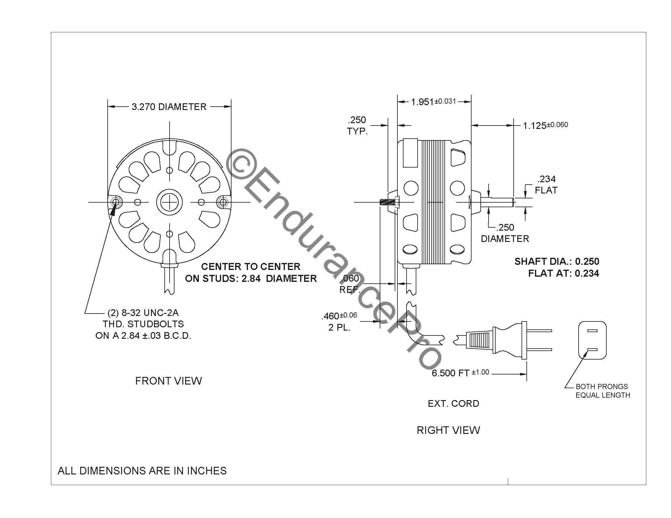 3.3 inch Diameter Vent Fan Motor Direct Replacement for NuTone/Broan by Endurance Pro