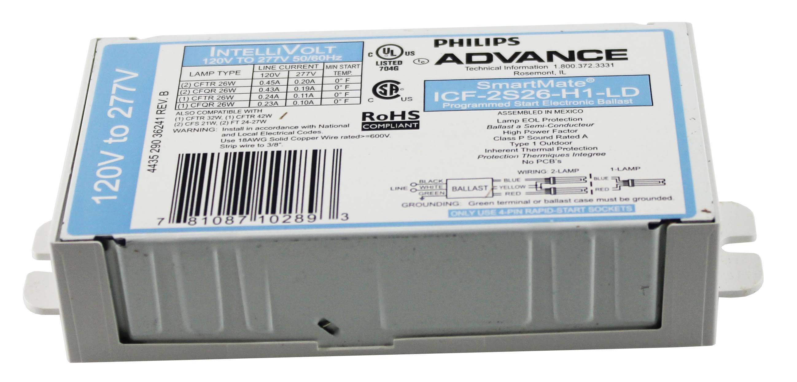 Philips ICF-2S26-H1-LD Advance SmartMate CFL Ballast