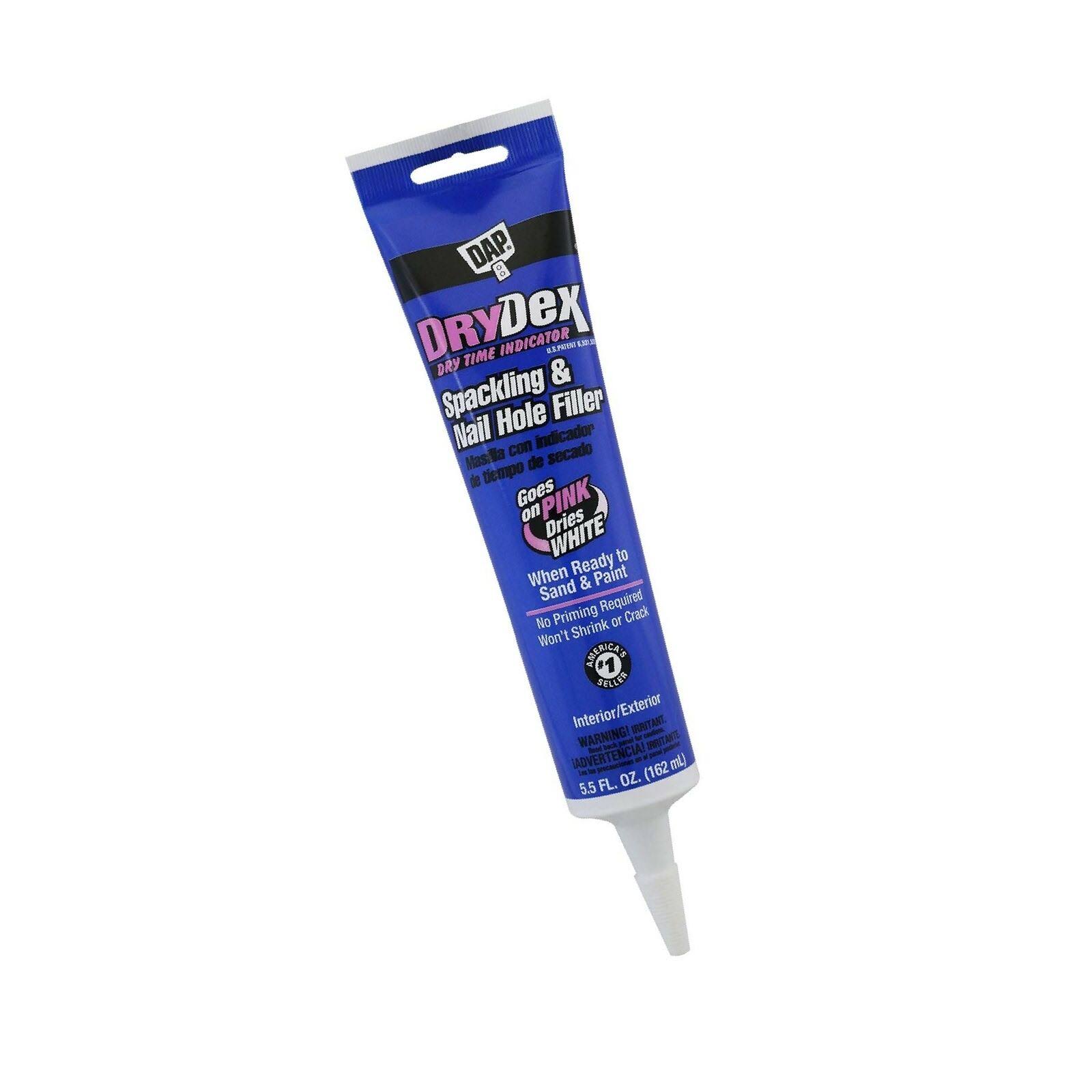 Dap Drydex Spackling & Nail Hole Filler, Interior/Exterior- 5.5 fl oz tube
