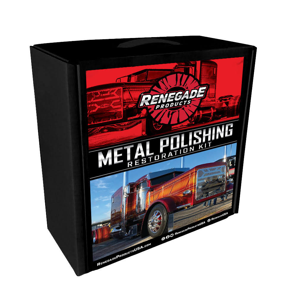 Renegade Products Big Rig & Semi Truck Metal Polishing Complete Kit with Buffing Wheels, Buffing Compound, Safety Flanges, Polishing Accessories and R