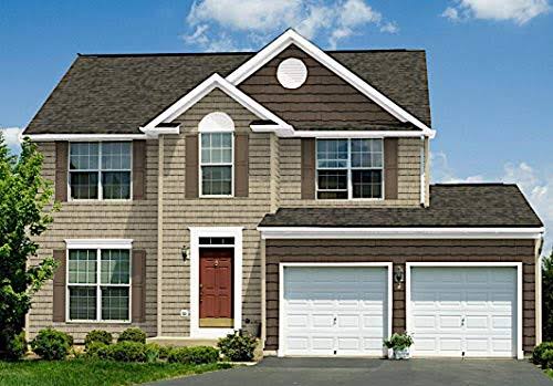 CertainTeed Cedar Impressions Double 9in Staggered Rough Split Shakes (1/2 Square) Granite Gray