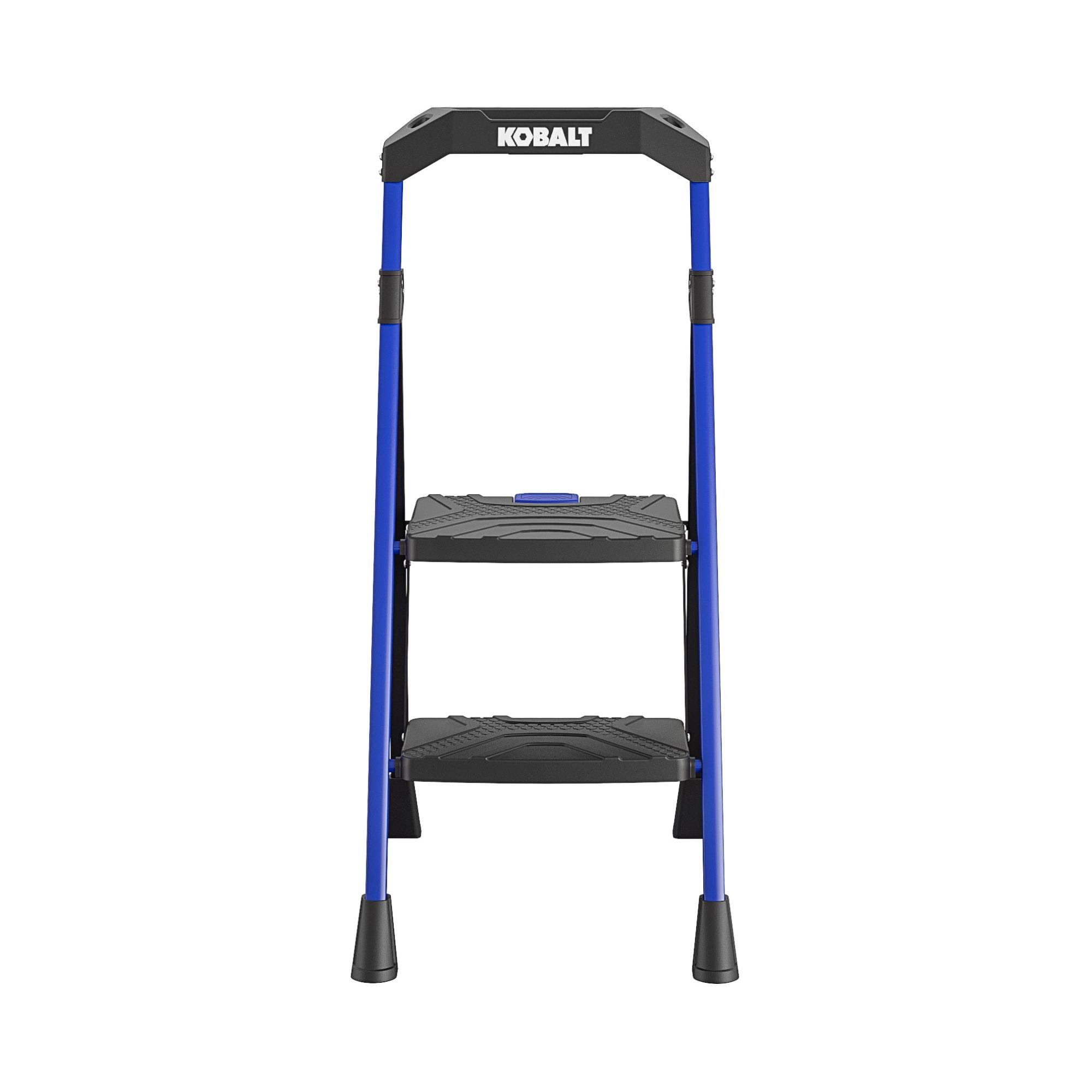 Kobalt 3-Step 300-lb Capacity Black Steel Foldable Step Stool