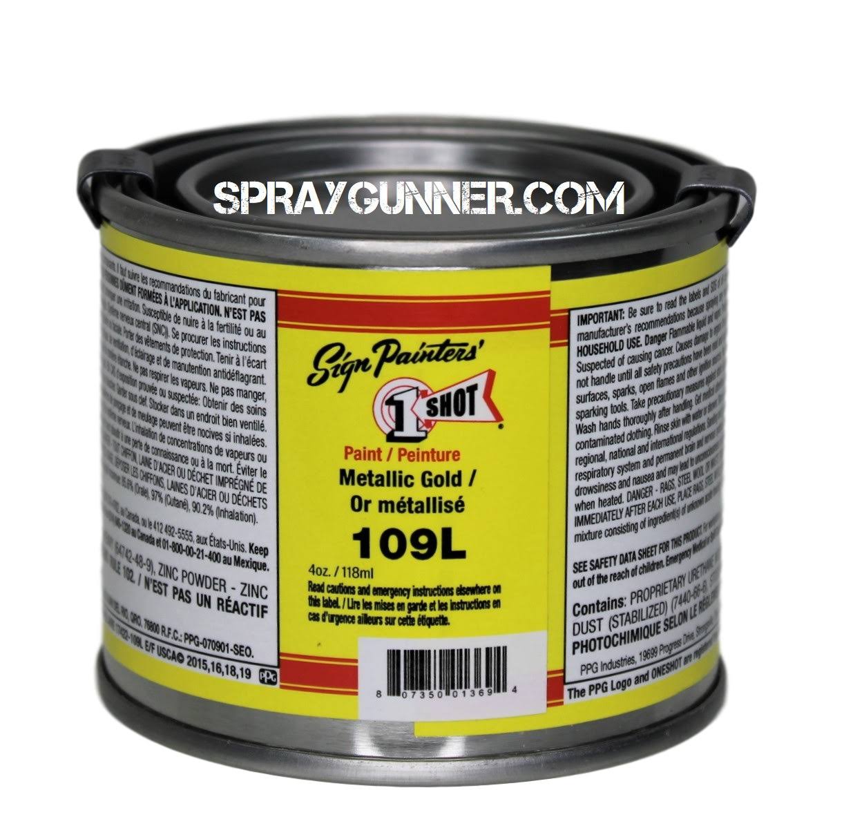 1 Shot Lettering Enamel, 4 oz 109L- Metallic Gold