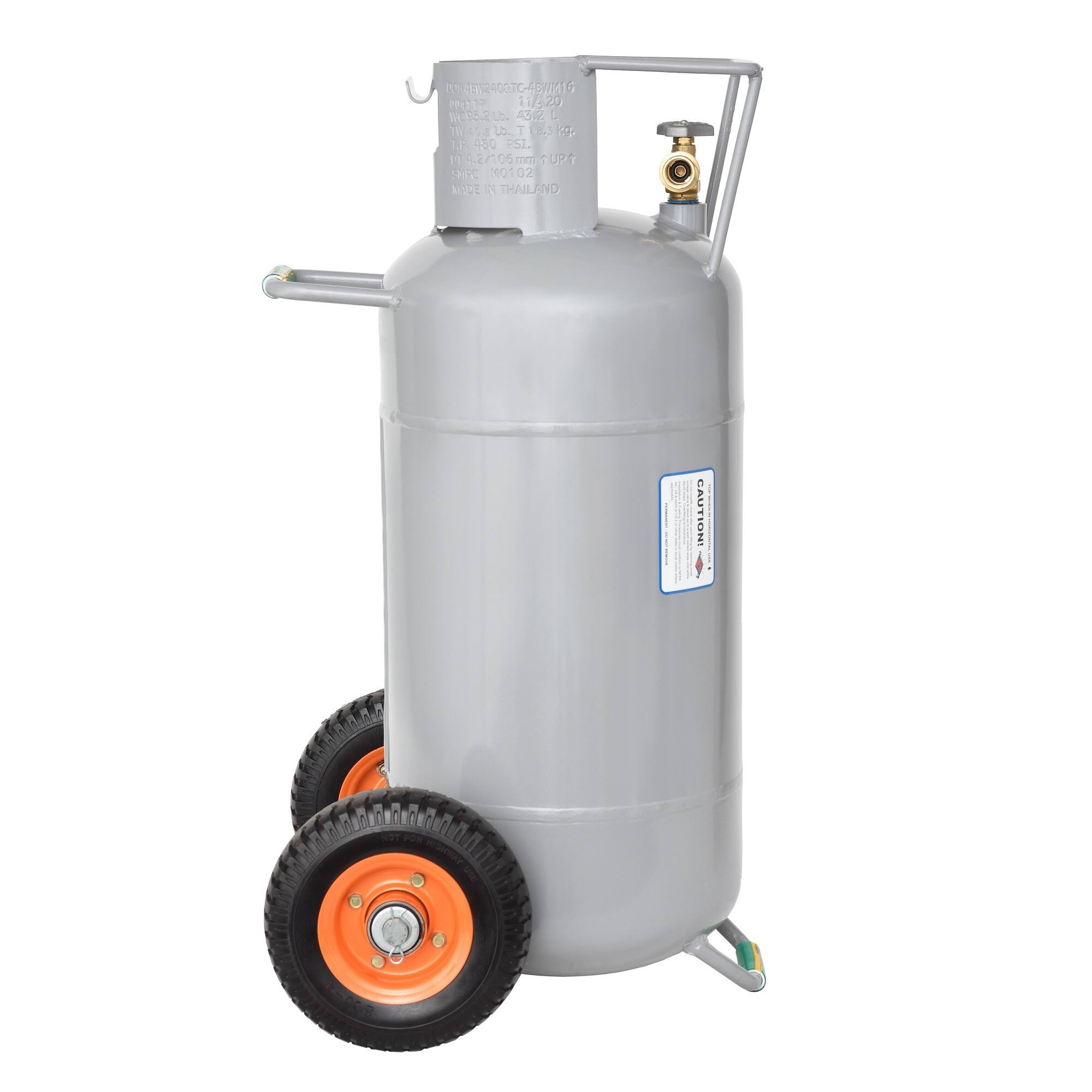 Flame King 40lb Horizontal & Vertical Propane Cylinder with OPD & Wheels