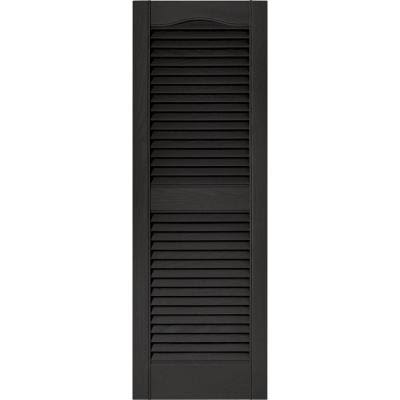 Builders Edge Shutters Louvered Shutters Pair, Black, 15