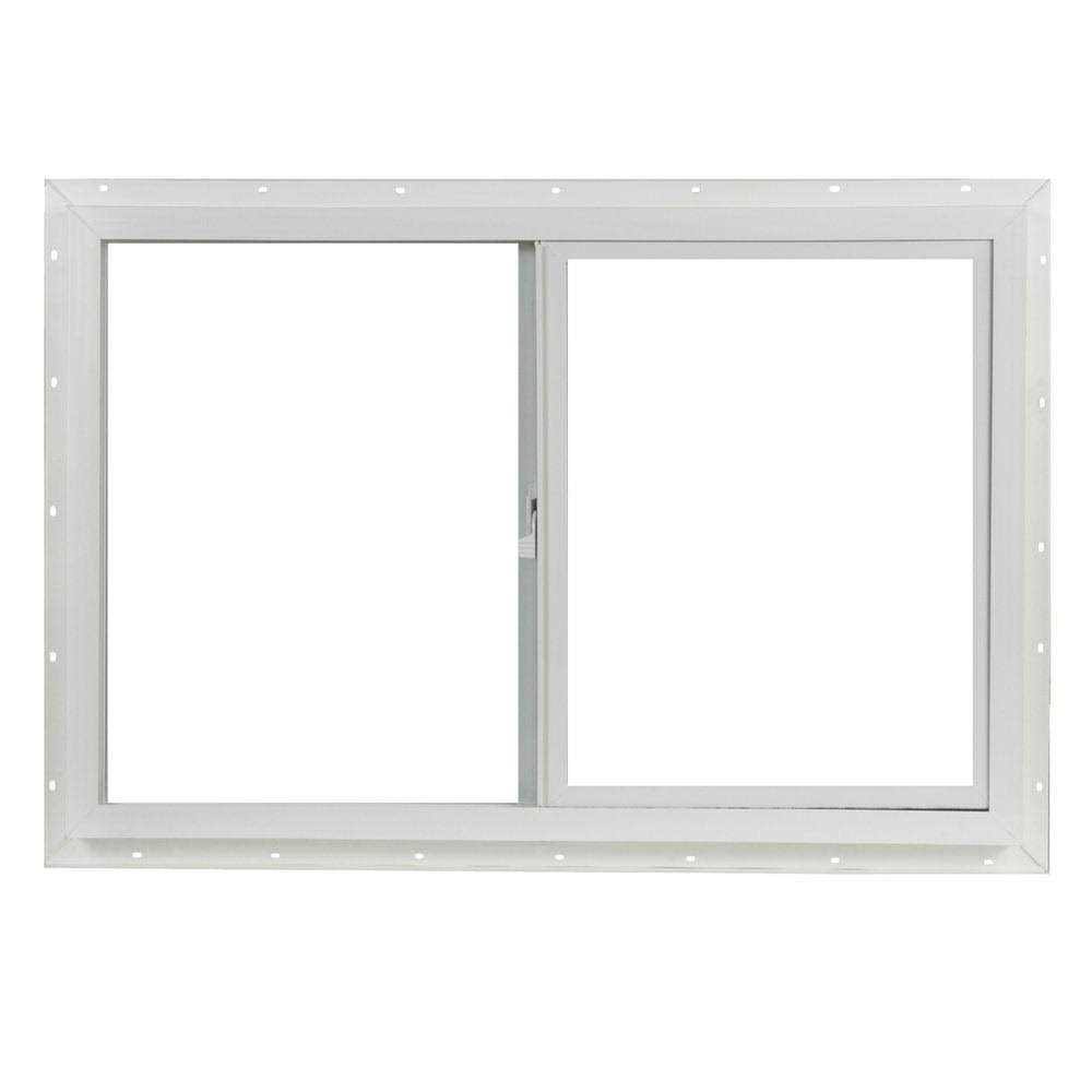 Project Source 10001 Series 35.5-in x 23.5-in 23.5-in x 3-in Jamb Left-Operable Vinyl New Construction White Sliding Window Half | VUS3624