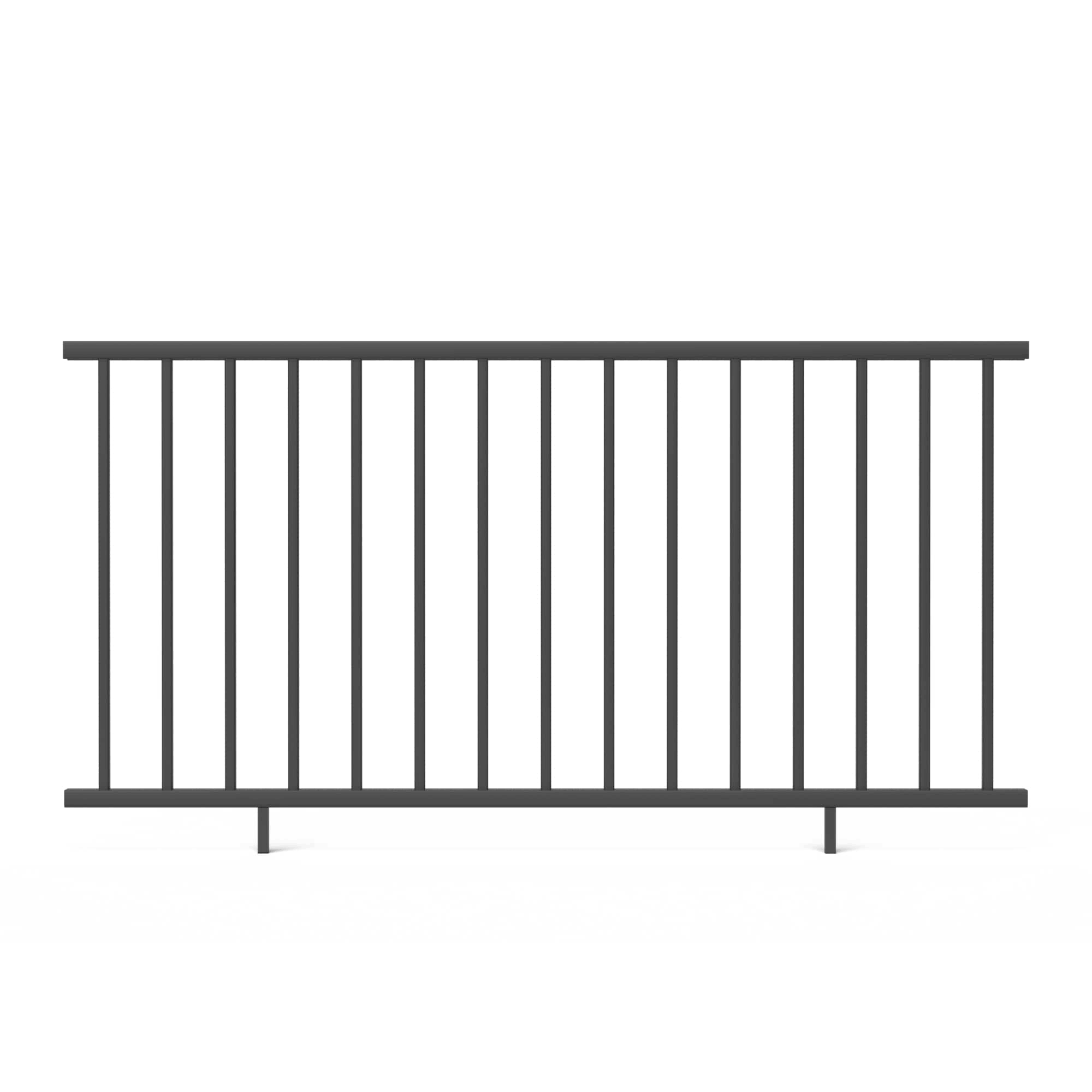 Deckorators 6-ft x 2.25-in x 36-in Matte Black Aluminum Deck Rail Kit Square Balusters Included Assembly Required 346941