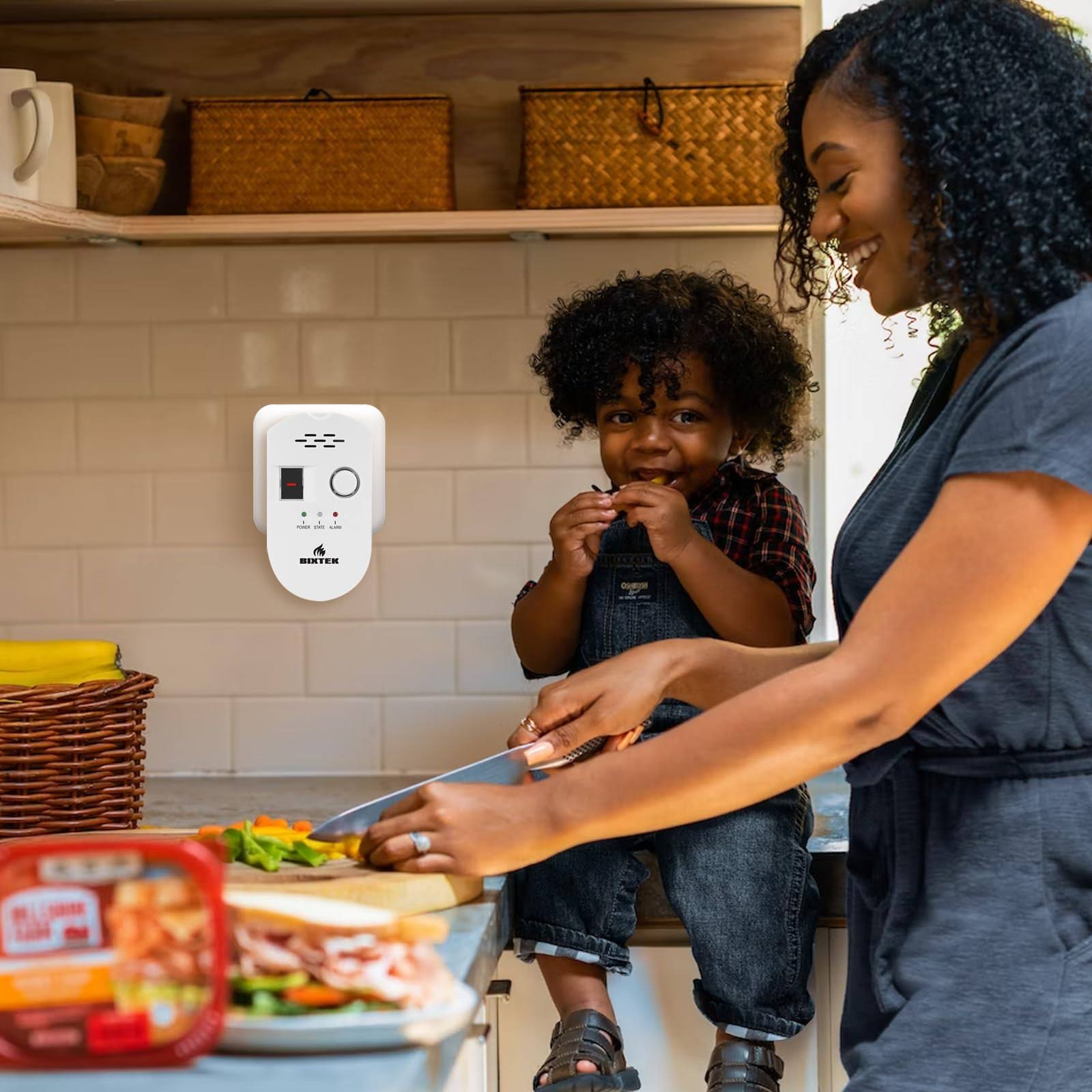 Bixtek Natural GAS Leak Detector for Home LPG Methane Propane Butane City Natural GAS Alarm