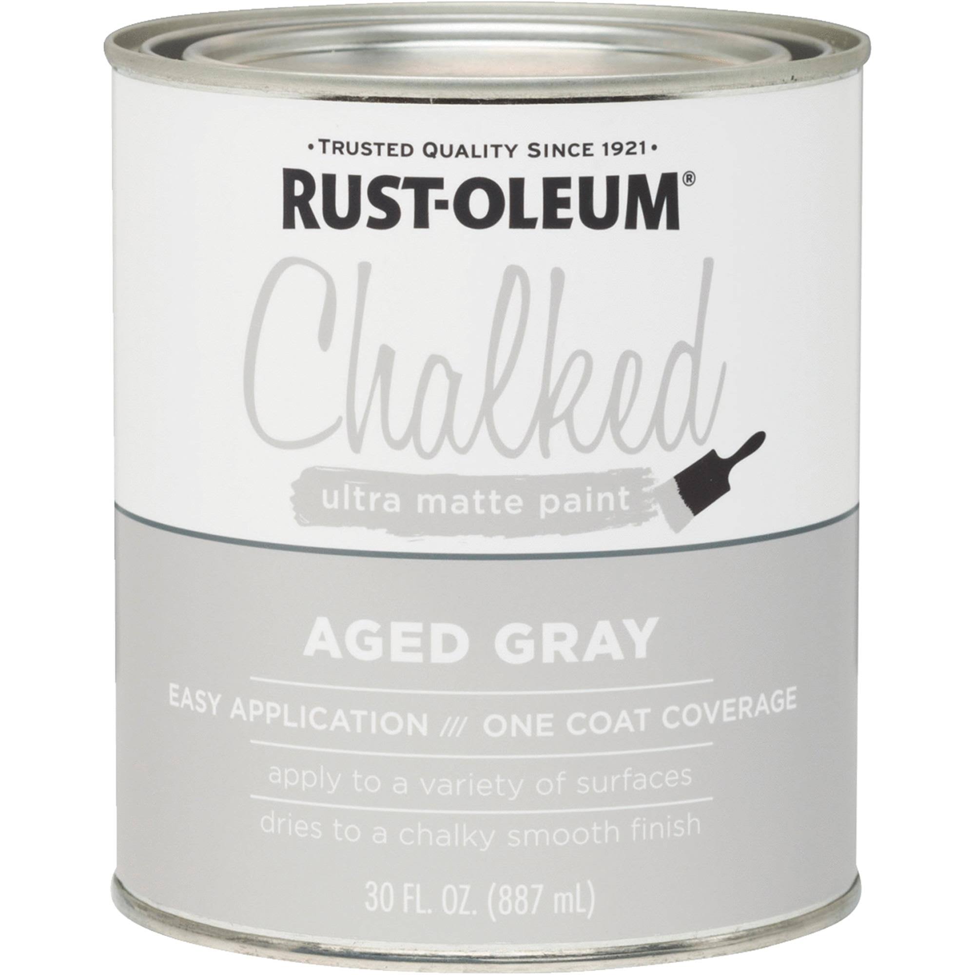 Rust-Oleum 285143 Chalked Ultra Matte Paint, 30 oz, Aged Gray