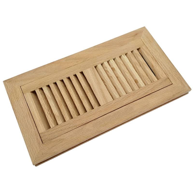 Homewell White Oak Wood Floor Register, Flush Mount Vent with Damper, 4x12 inch, Unfinished