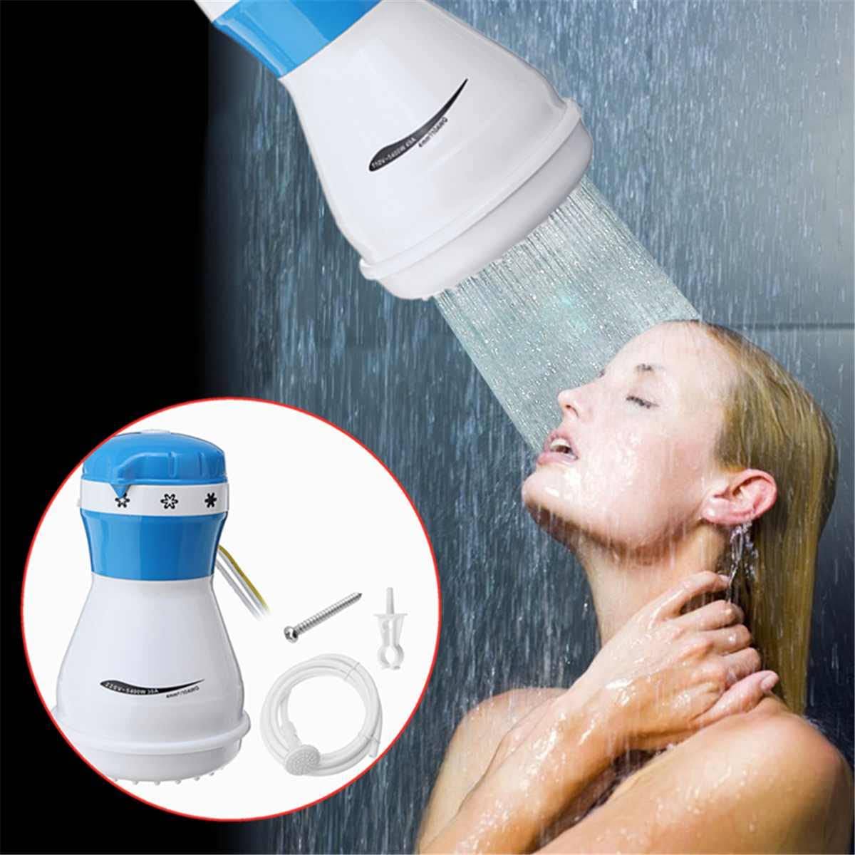 ALisasin Instant Hot Electric Water Heater 5400W 110V Electric Shower Head Faucet 3 Gear Adjustable Fast Heating Bath Shower Heater