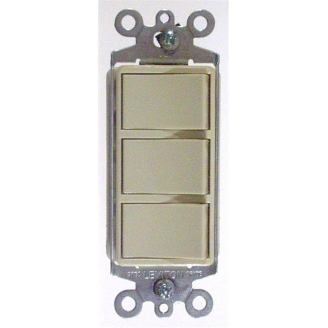 Leviton Triple Combination Switch, 3 Rocker, R42-01755-OWS, White