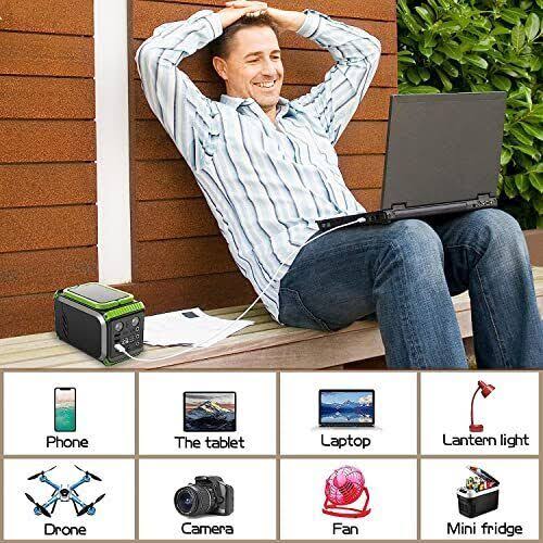 YUSHANG Portable Power Station 155Wh Camping Solar Power Bank with AC Outlet 42000mAh Generator Lithium Battery Power Supply 110V/150W, DC, USB QC