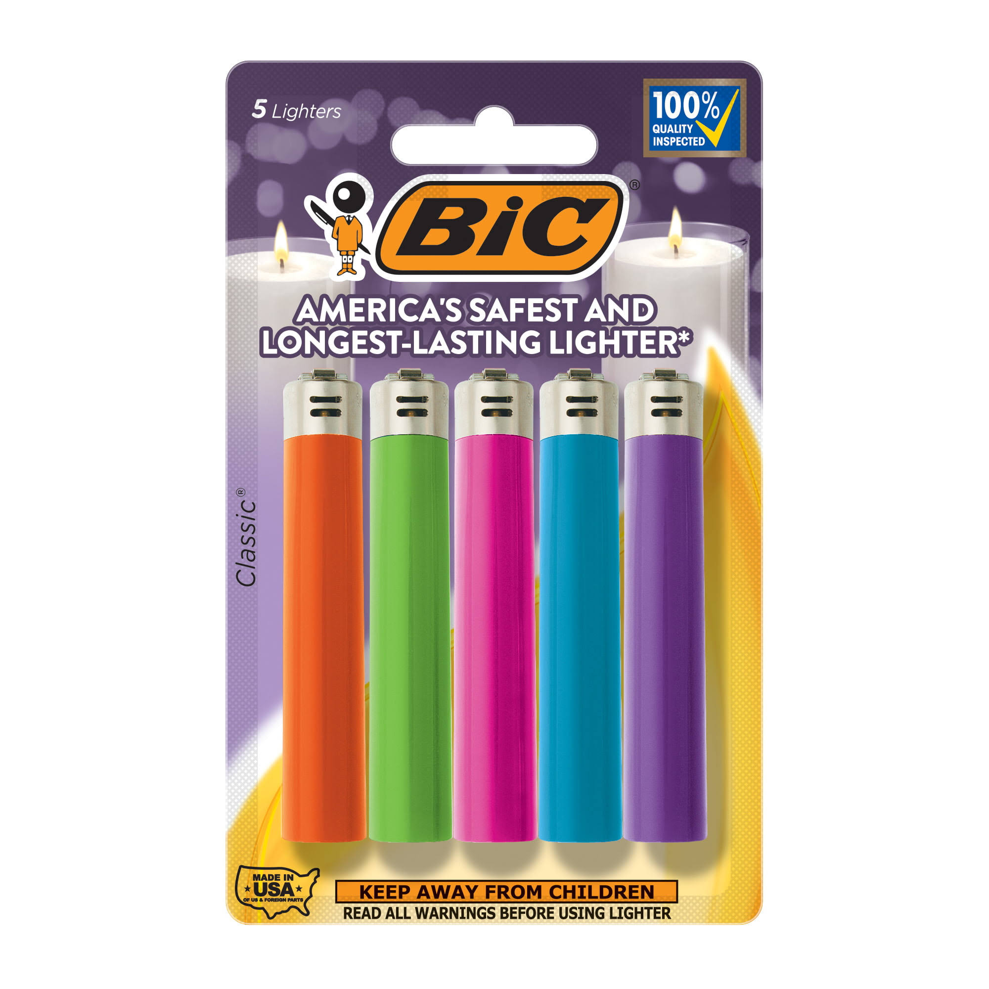 Bic Classic Lighter, Fashion Assorted Colors, 10-Pack (Packaging May Vary), Size: 5 Count (Pack of 2)