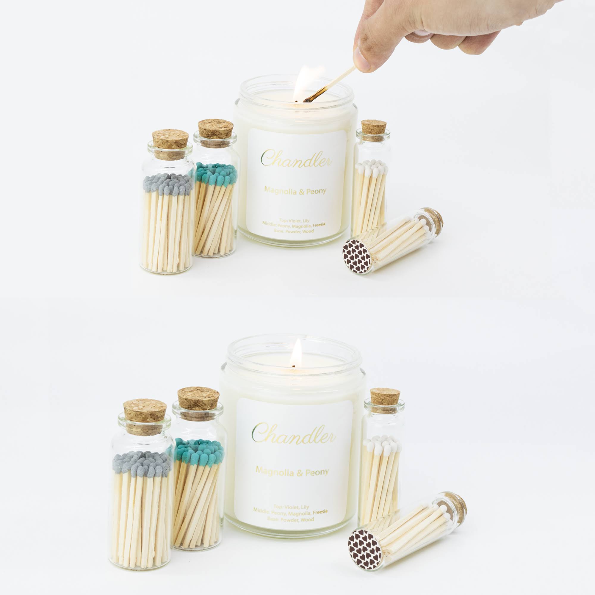 Chandler Studio Safety Matches in Jar- Strike on Bottle Glass Jar 2