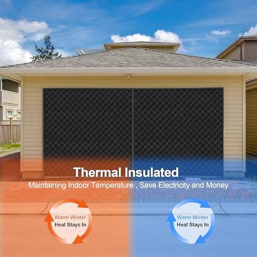 LIAMST Garage Door Screen for Wintergarage Door Insulation Kitmagnetic Thermal Insulated Door Curtain for Garage Door Garage Insulated Door Curtain W
