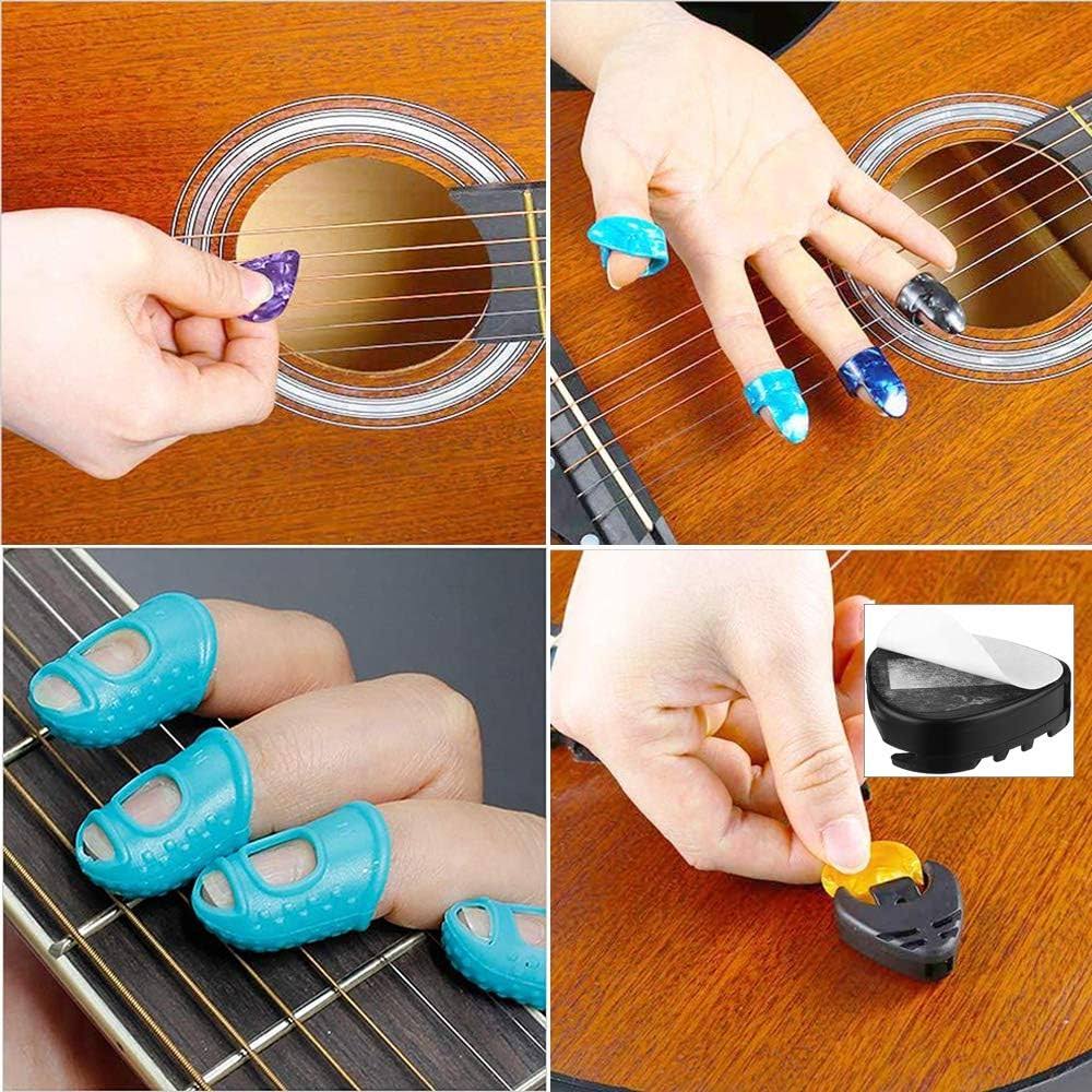 RICWINA 66pcs Guitar Accessories Kit Acoustic Guitar Changing Tool Including Guitar Acoustic Strings Guitar Picks Capo String Winder&cutter Tuner