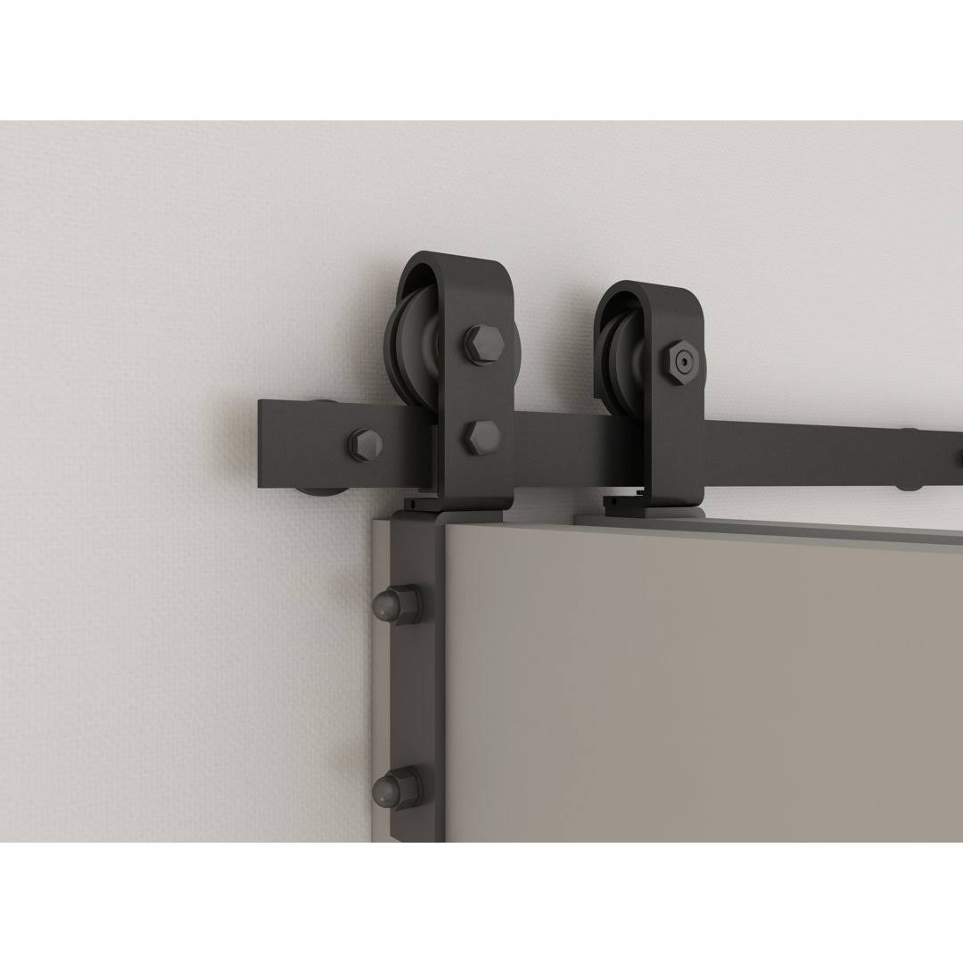 Paneled MDF Composite Bifold Barn Door with Installation Hardware Kit CALHOME Finish: Primed White, Size: 24