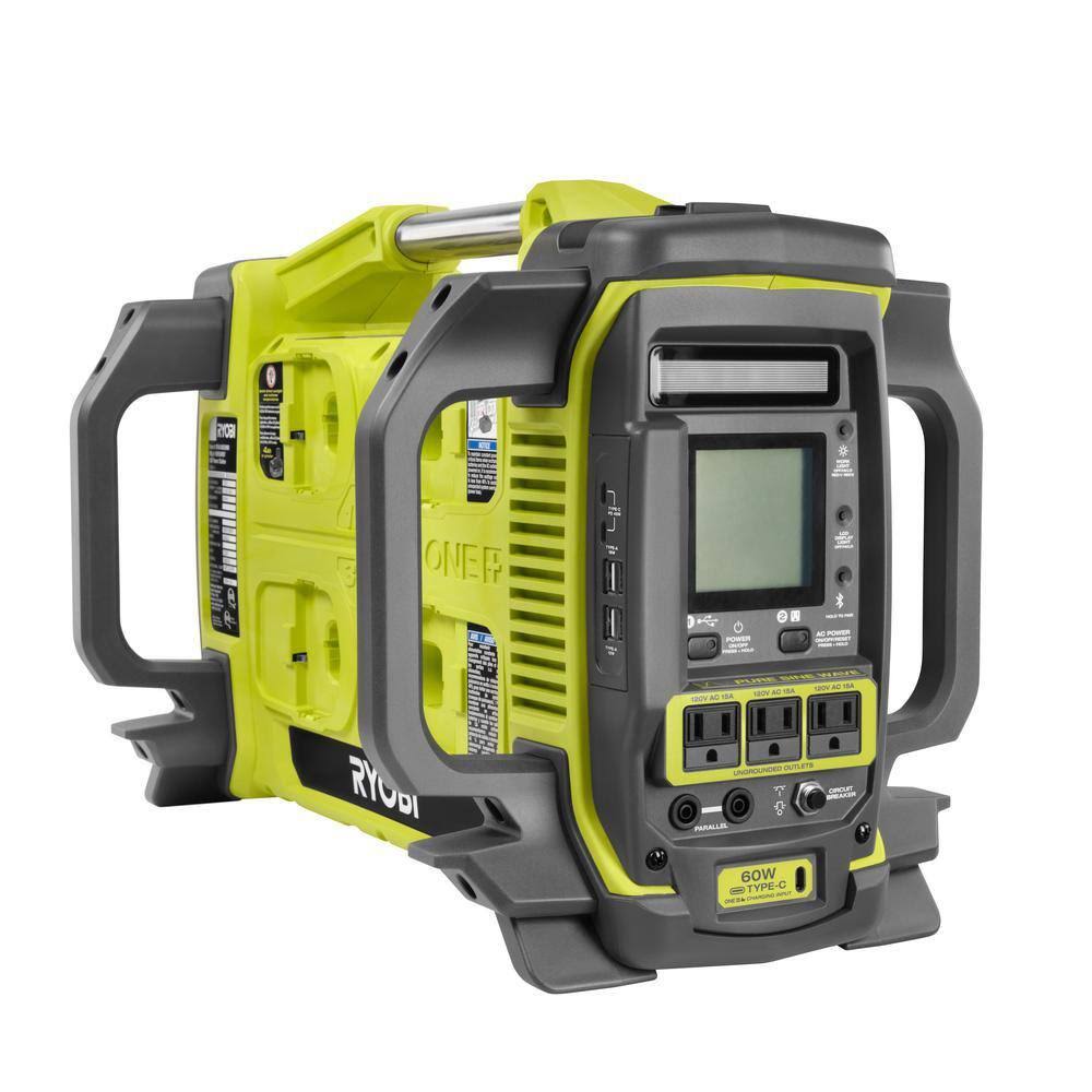 Ryobi One+ 1800-Watt Power Station Battery Inverter Push Button Battery Generator/8-Port Charger (Tool-Only)
