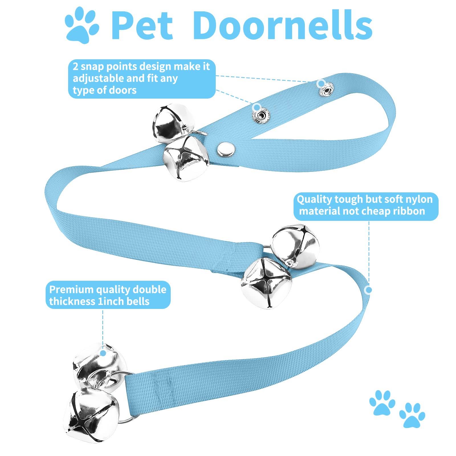 JIMEJV 2 Pack Dog Doorbells, Pet Training Bells for Go Outside Potty Training and Communication Device Large Loud Dog Bell CA