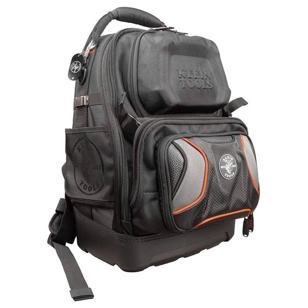 Klein Tools 55485 Durable Electrician Tool Bag Backpack with 48 Pockets for Hand Tools, Waterproof