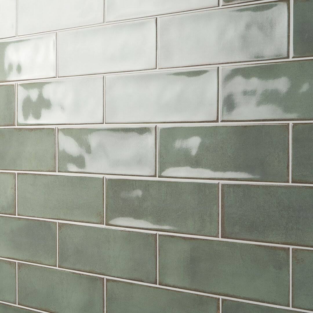 Santa Fe Green 3.93 in. x 11.96 in. Polished Ceramic Wall Tile (10.76 Sq. ft./Case)