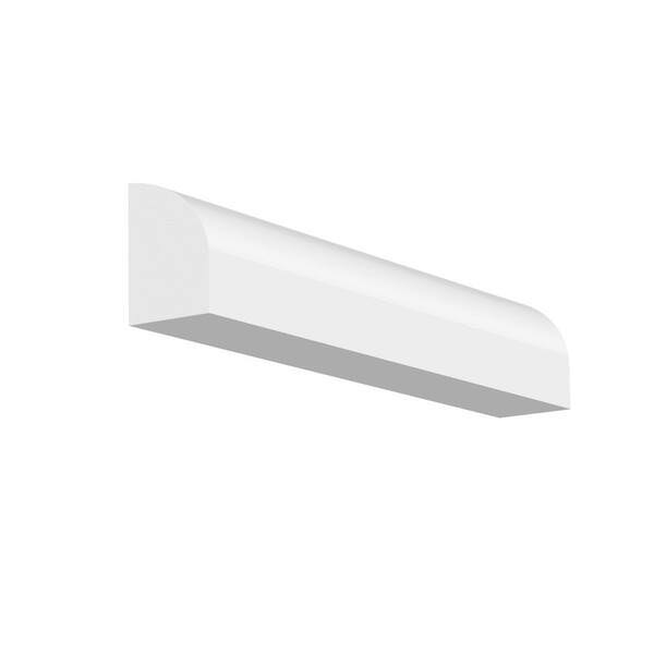 Quarter Round- Prepainted- 3/4 in. Height x 1/2 in. Width x 3 in. Length- EPS Composite White Moulding (Sample)