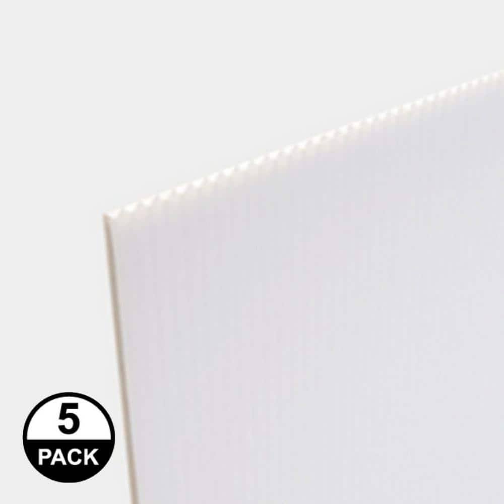 Coroplast 42D14122 36 in. x 72 in. x 0.157 in. (4 mm) White Corrugated Twin Wall Plastic