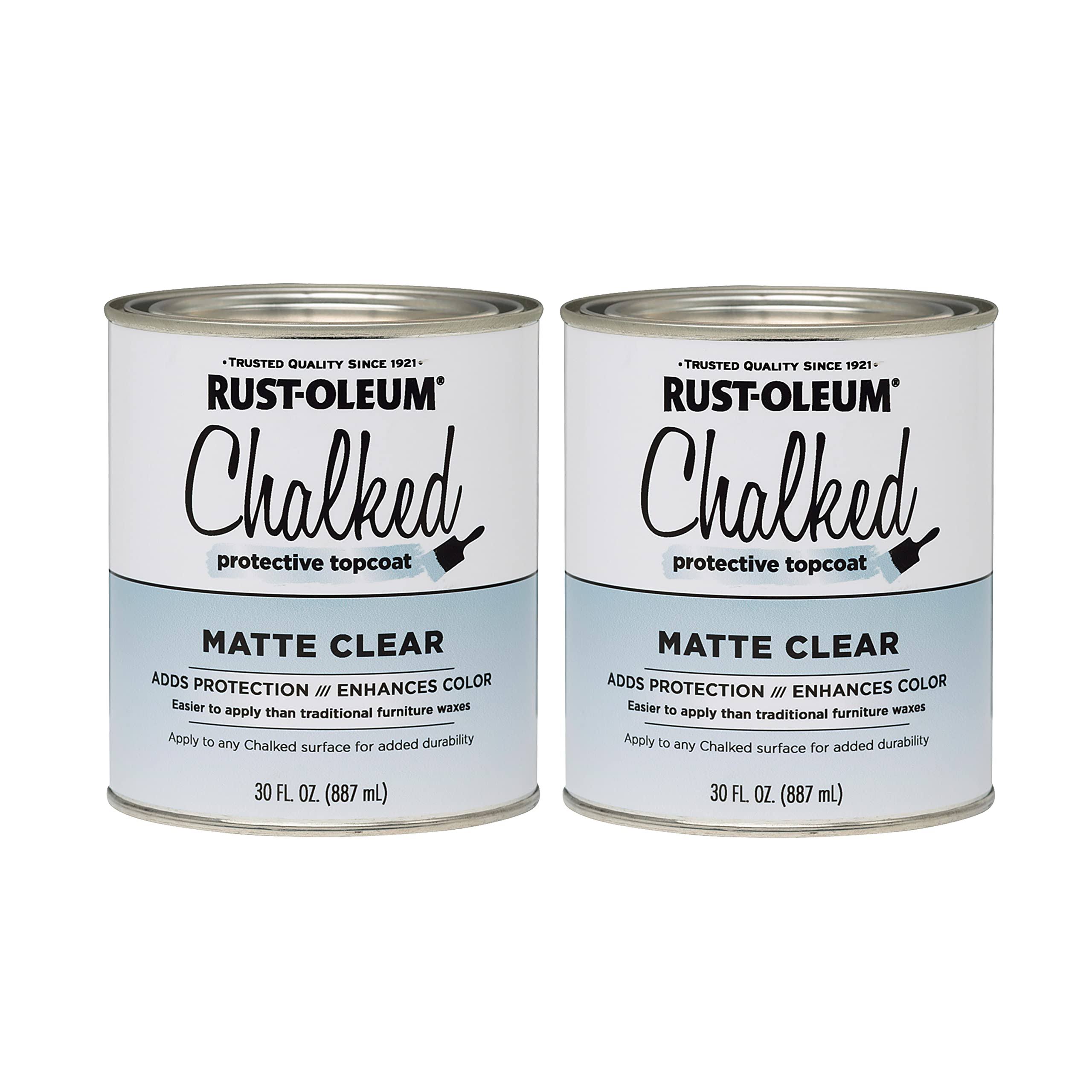 Rust-Oleum 287722-2PK Ultra Matte Interior Chalked Paint, 30 oz, Matte Clear Topcoat, 2 Pack