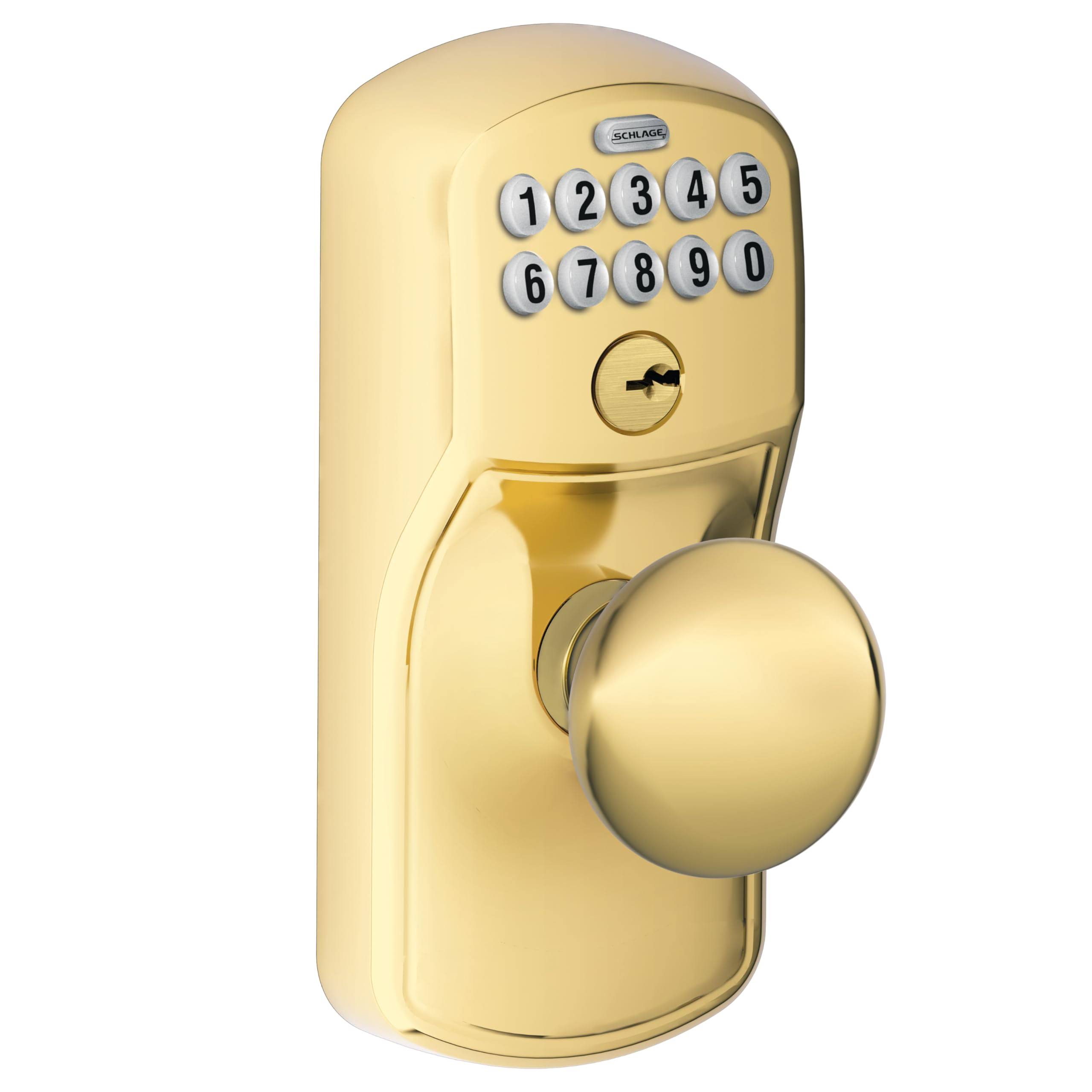 Schlage FE595 PLY/PLY Plymouth Keypad Flex-Lock Entry Knobset with Plymouth Knob