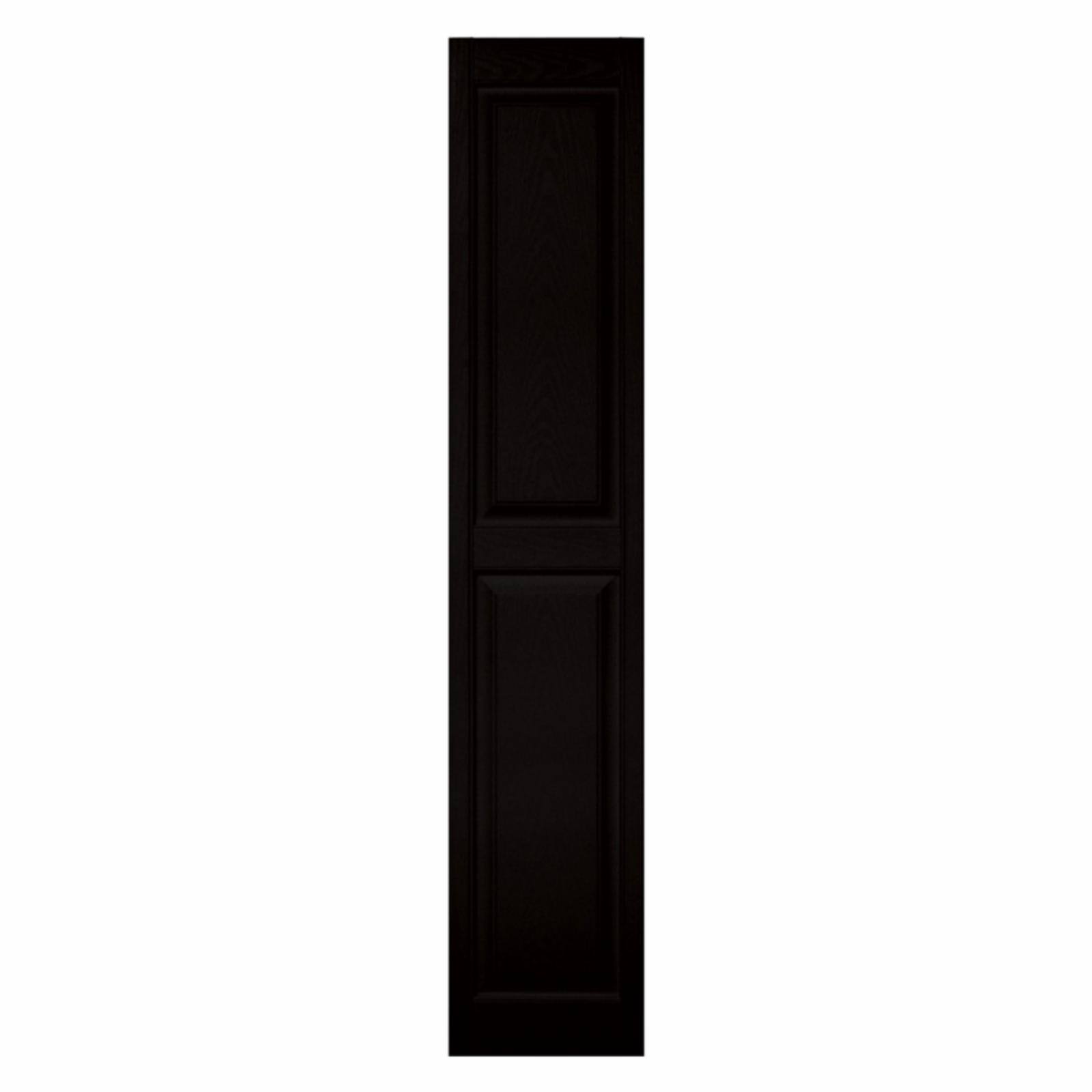 Builders Edge 12 in. x 63 in. Raised Panel Vinyl Exterior Shutters Pair in Black
