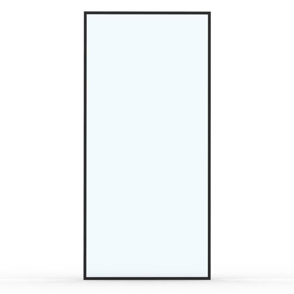 niveal Citron 34 in. W x 72 in. H Fixed Framed Shower Door in Matte Black Finish with Clear Glass